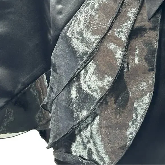 Vintage 80s Jessica McClintock Gunne Sax Black Strapless Mini Dress 7/8 - Picture 5 of 11